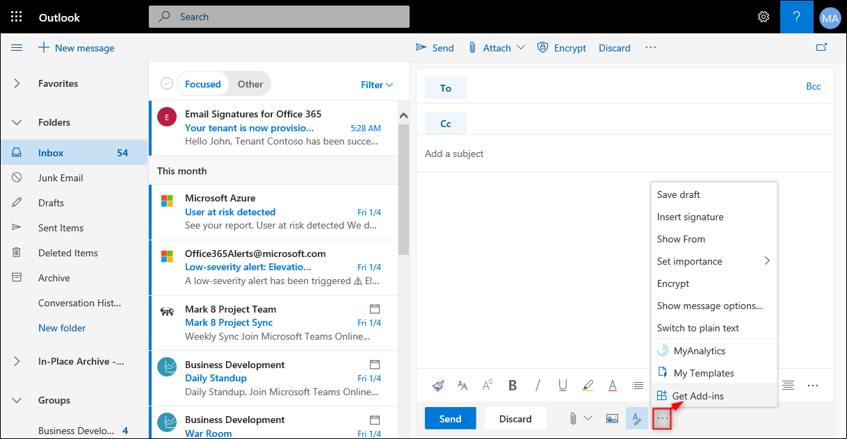 manage outlook addins for mac